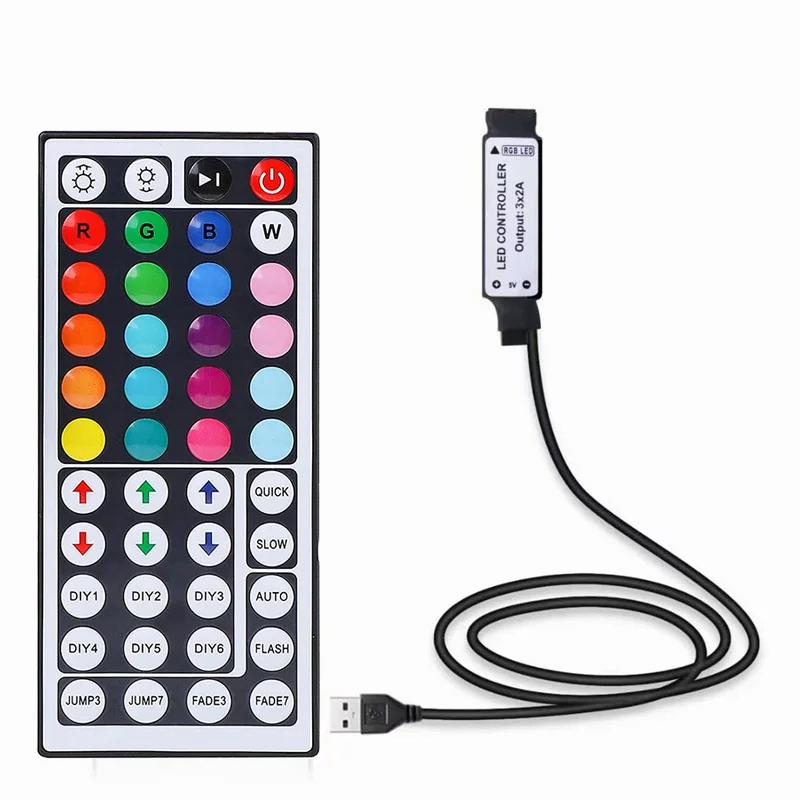 SMD 5050 2835   USB LED Ʈ Ʈѷ, RGB Ʈ , 44 Ű IR, 4 , 5V